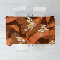 Orange Banana Leaf Hawaii Tablecloth Lau Maia Plumeria Tropical Summer Vibes