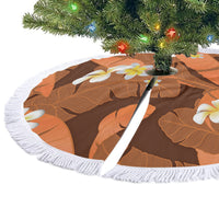 Orange Banana Leaf Hawaii Tree Skirt Lau Maia Plumeria Tropical Summer Vibes LT14 - Polynesian Pride