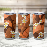 Orange Banana Leaf Hawaii Tumbler Cup Lau Maia Plumeria Tropical Summer Vibes