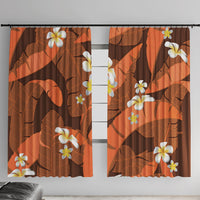 Orange Banana Leaf Hawaii Window Curtain Lau Maia Plumeria Tropical Summer Vibes
