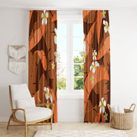 Orange Banana Leaf Hawaii Window Curtain Lau Maia Plumeria Tropical Summer Vibes