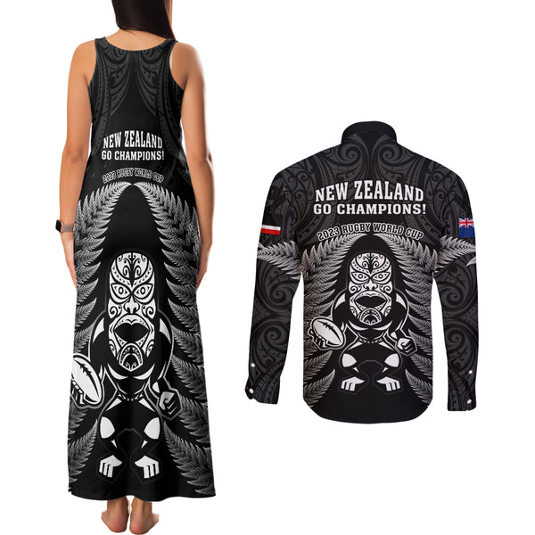 New Zealand Aotearoa Rugby Long Sleeve Button Shirt NZ Tiki With Maori Fern World Cup Gold Version LT14 main image 1
