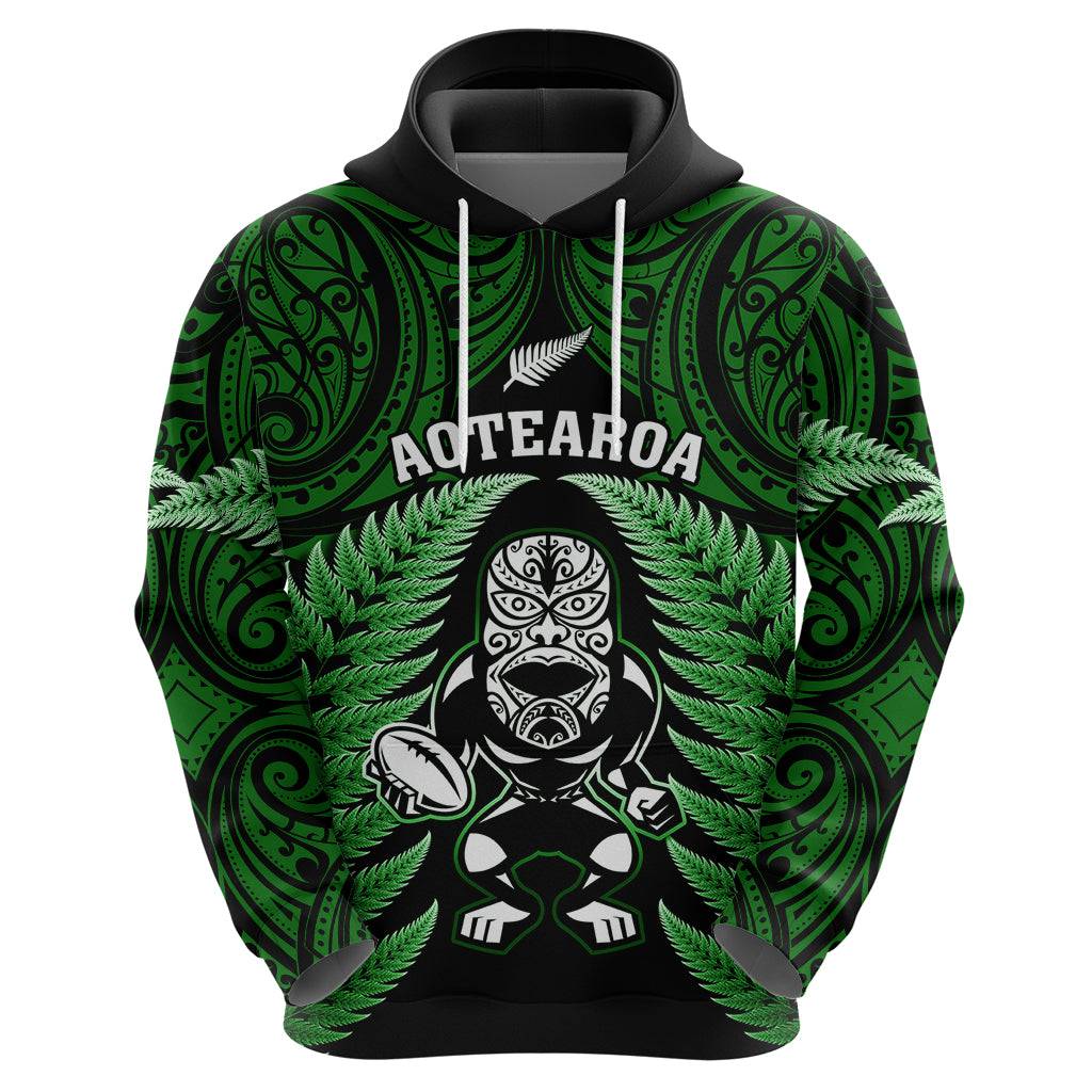 New Zealand Aotearoa Rugby Hoodie NZ Tiki With Maori Fern World Cup Green Version LT14 - Polynesian Pride