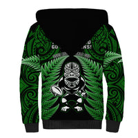 New Zealand Aotearoa Rugby Sherpa Hoodie NZ Tiki With Maori Fern World Cup Green Version LT14 - Polynesian Pride