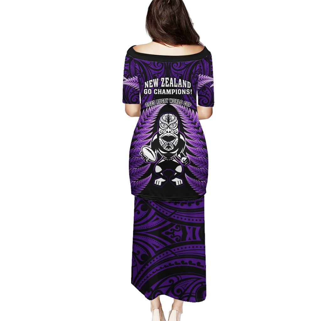 New Zealand Aotearoa Rugby Puletasi NZ Tiki With Maori Fern World Cup Purple Version LT14 - Polynesian Pride