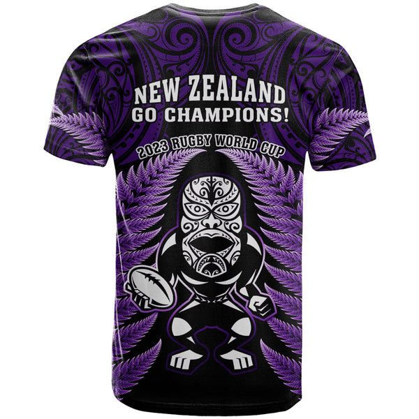 New Zealand Aotearoa Rugby Sweatshirt NZ Tiki With Maori Fern World Cup Gold Version LT14 main image 1