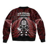 New Zealand Aotearoa Rugby Bomber Jacket NZ Tiki With Maori Fern World Cup Red Version LT14 - Polynesian Pride