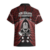 New Zealand Aotearoa Rugby Hawaiian Shirt NZ Tiki With Maori Fern World Cup Red Version LT14 - Polynesian Pride