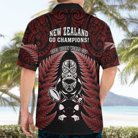 New Zealand Aotearoa Rugby Hawaiian Shirt NZ Tiki With Maori Fern World Cup Red Version LT14 - Polynesian Pride