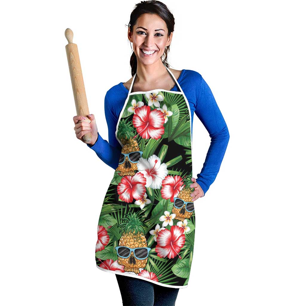 Pineapple Skull Aloha Hawaii Apron Summer Vibes Tropical Seamless Pattern - Polynesian Pride