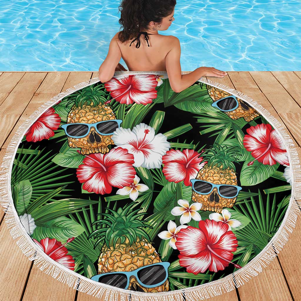 Pineapple Skull Aloha Hawaii Beach Blanket Summer Vibes Tropical Seamless Pattern - Polynesian Pride