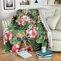 Pineapple Skull Aloha Hawaii Blanket Summer Vibes Tropical Seamless Pattern - Polynesian Pride