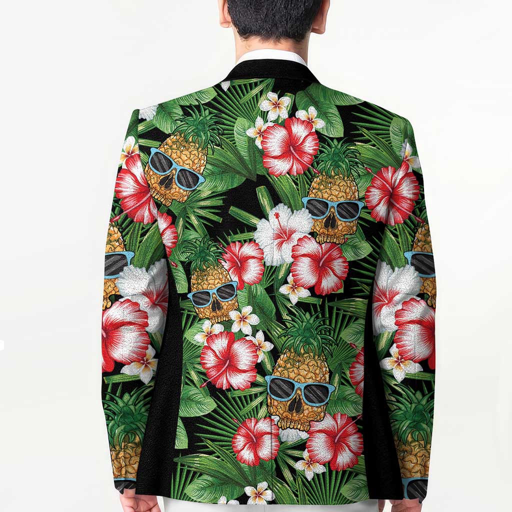 Pineapple Skull Aloha Hawaii Blazer Summer Vibes Tropical Seamless Pattern - Polynesian Pride