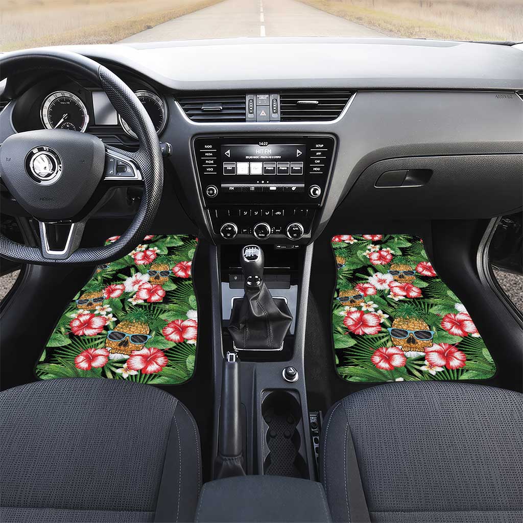 Pineapple Skull Aloha Hawaii Car Mats Summer Vibes Tropical Seamless Pattern - Polynesian Pride