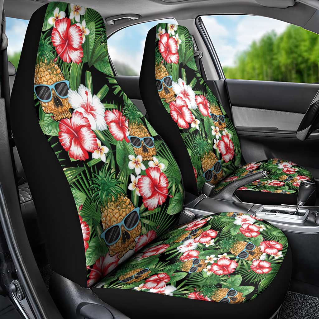 Pineapple Skull Aloha Hawaii Car Seat Cover Summer Vibes Tropical Seamless Pattern - Polynesian Pride