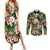 Pineapple Skull Aloha Hawaii Couples Matching Summer Maxi Dress and Long Sleeve Button Shirt Summer Vibes Tropical Seamless Pattern - Polynesian Pride