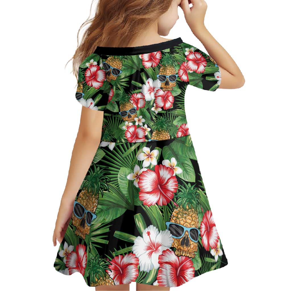 Pineapple Skull Aloha Hawaii Family Matching Summer Maxi Dress and Hawaiian Shirt Summer Vibes Tropical Seamless Pattern - Polynesian Pride