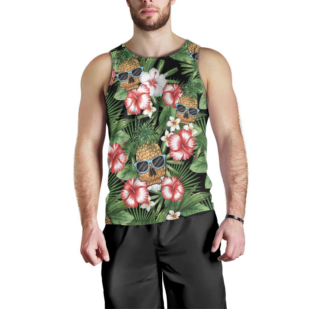 Pineapple Skull Aloha Hawaii Men Tank Top Summer Vibes Tropical Seamless Pattern - Polynesian Pride