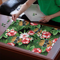 Pineapple Skull Aloha Hawaii Puzzle Summer Vibes Tropical Seamless Pattern - Polynesian Pride