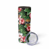 Pineapple Skull Aloha Hawaii Skinny Tumbler Summer Vibes Tropical Seamless Pattern - Polynesian Pride