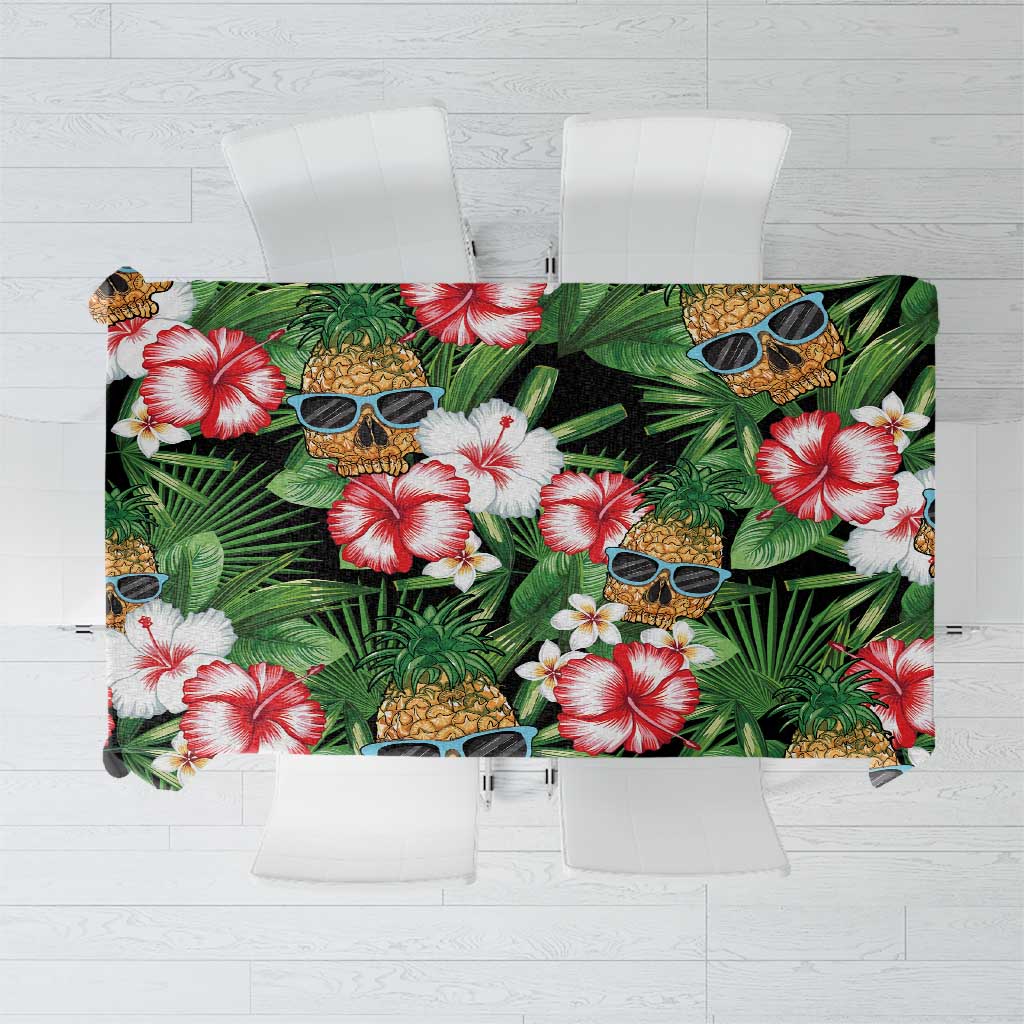 Pineapple Skull Aloha Hawaii Tablecloth Summer Vibes Tropical Seamless Pattern - Polynesian Pride