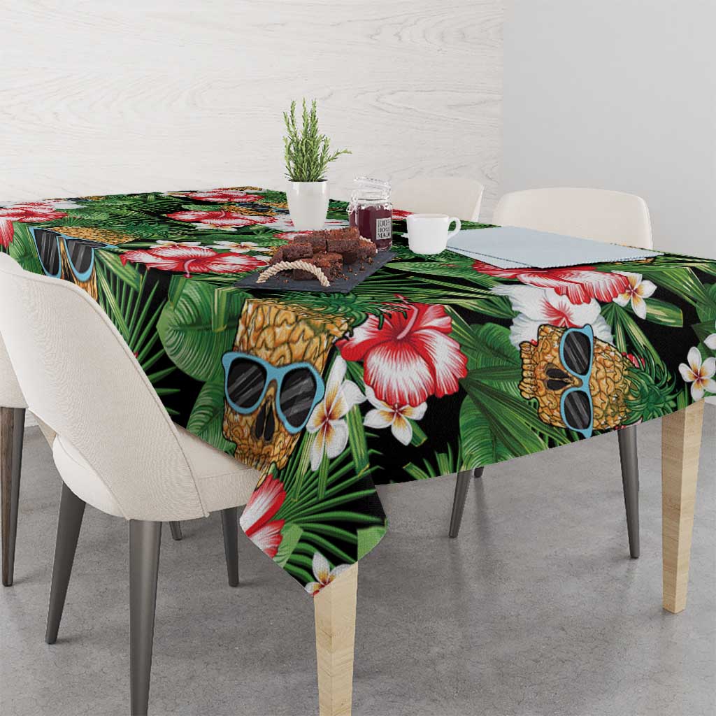 Pineapple Skull Aloha Hawaii Tablecloth Summer Vibes Tropical Seamless Pattern - Polynesian Pride