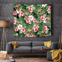 Pineapple Skull Aloha Hawaii Tapestry Summer Vibes Tropical Seamless Pattern - Polynesian Pride