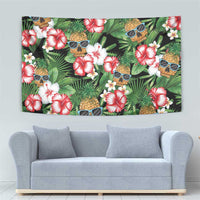 Pineapple Skull Aloha Hawaii Tapestry Summer Vibes Tropical Seamless Pattern - Polynesian Pride