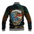 Aloha Hawaii Surfing Skull Baseball Jacket Shaka Skeleton Ride The Waves - Polynesian Pride