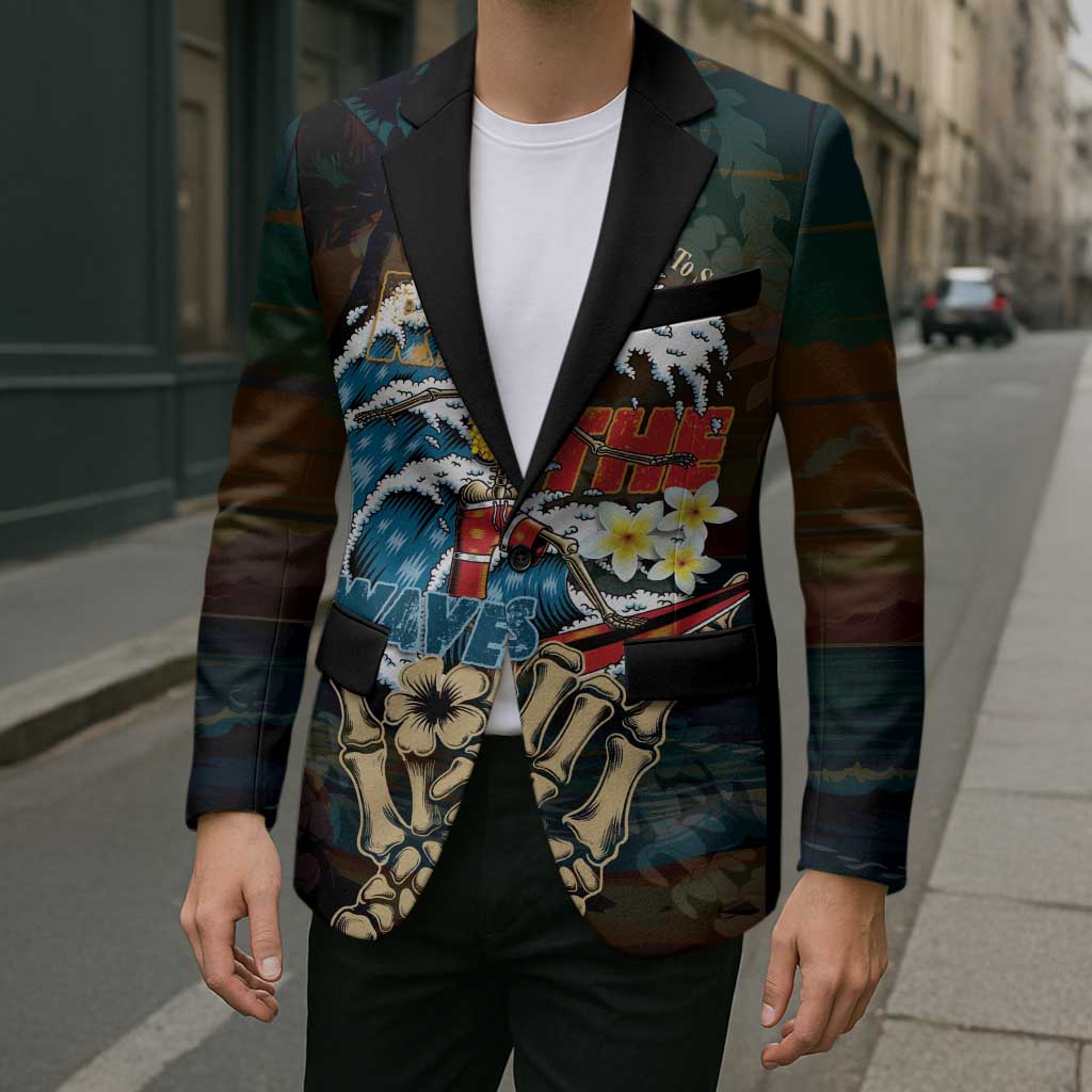 Aloha Hawaii Surfing Skull Blazer Shaka Skeleton Ride The Waves - Polynesian Pride