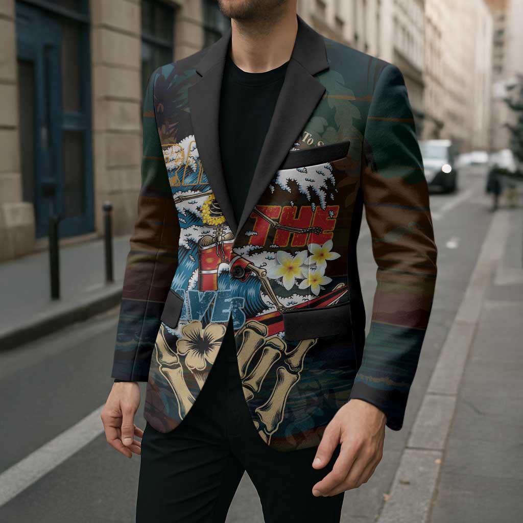 Aloha Hawaii Surfing Skull Blazer Shaka Skeleton Ride The Waves - Polynesian Pride