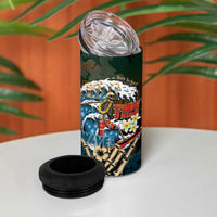 Aloha Hawaii Surfing Skull 4 in 1 Can Cooler Tumbler Shaka Skeleton Ride The Waves - Polynesian Pride