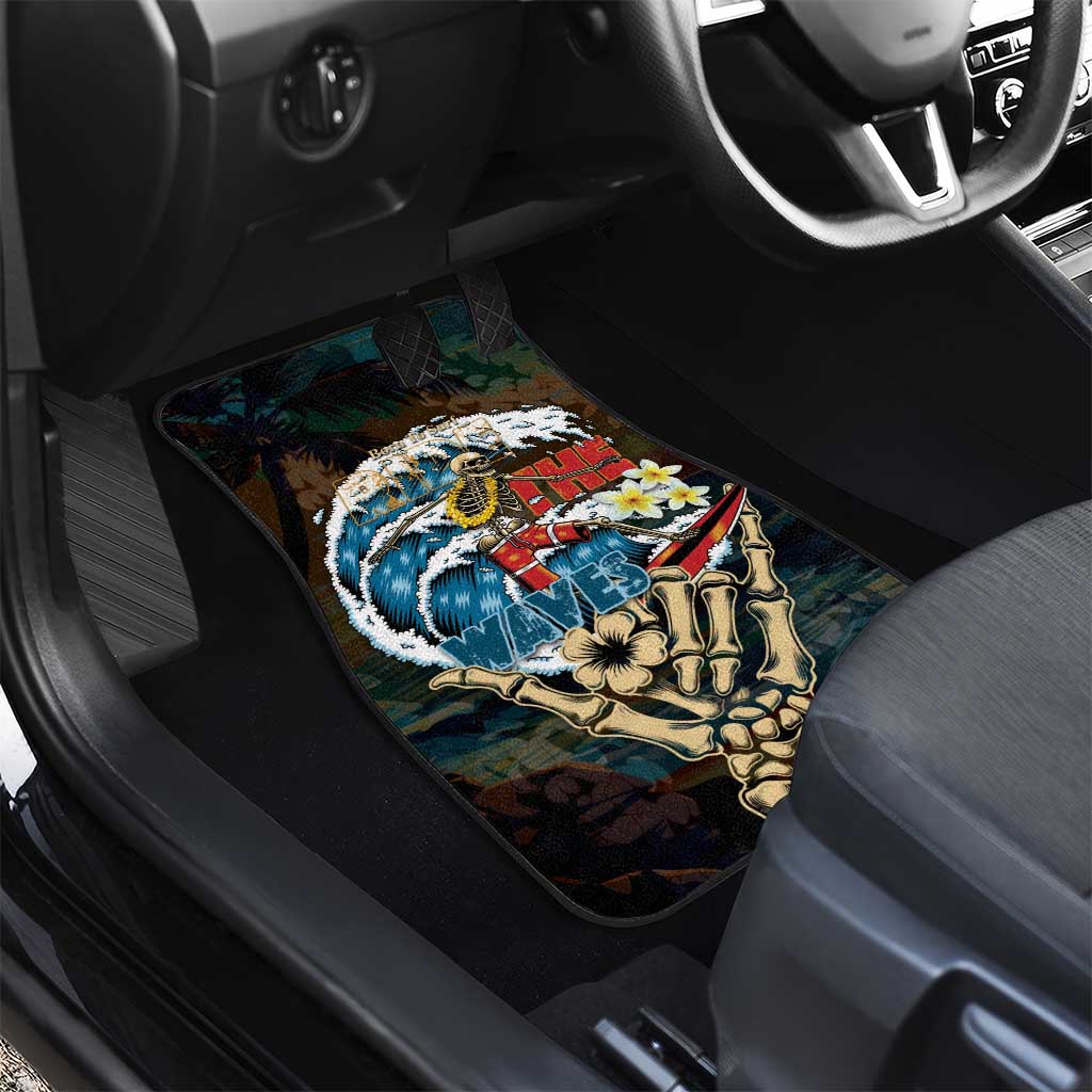 Aloha Hawaii Surfing Skull Car Mats Shaka Skeleton Ride The Waves - Polynesian Pride