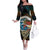 Aloha Hawaii Surfing Skull Family Matching Off The Shoulder Long Sleeve Dress and Hawaiian Shirt Shaka Skeleton Ride The Waves - Polynesian Pride