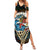 Aloha Hawaii Surfing Skull Family Matching Summer Maxi Dress and Hawaiian Shirt Shaka Skeleton Ride The Waves - Polynesian Pride