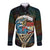 Aloha Hawaii Surfing Skull Long Sleeve Button Shirt Shaka Skeleton Ride The Waves - Polynesian Pride