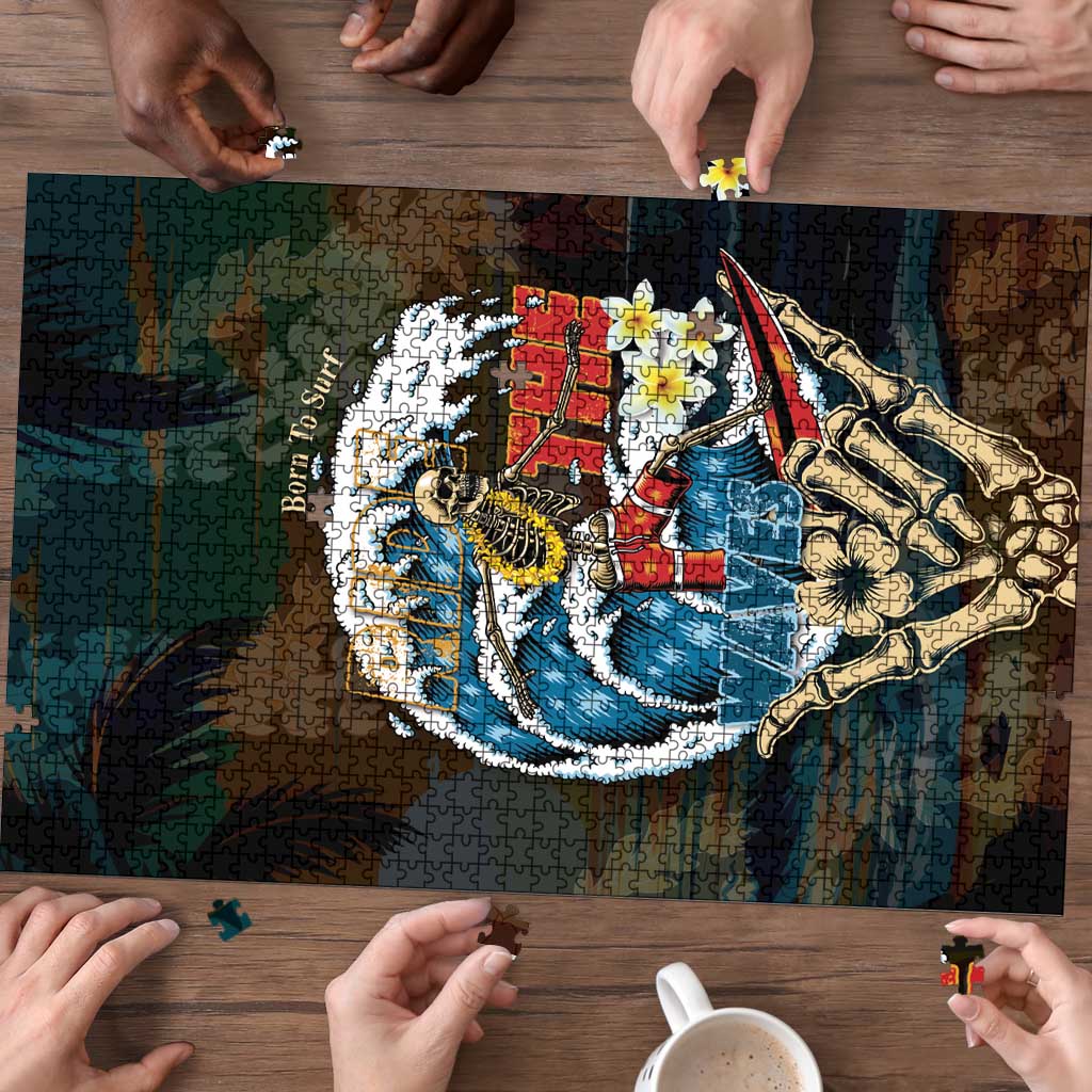 Aloha Hawaii Surfing Skull Puzzle Shaka Skeleton Ride The Waves - Polynesian Pride