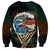 Aloha Hawaii Surfing Skull Sweatshirt Shaka Skeleton Ride The Waves - Polynesian Pride