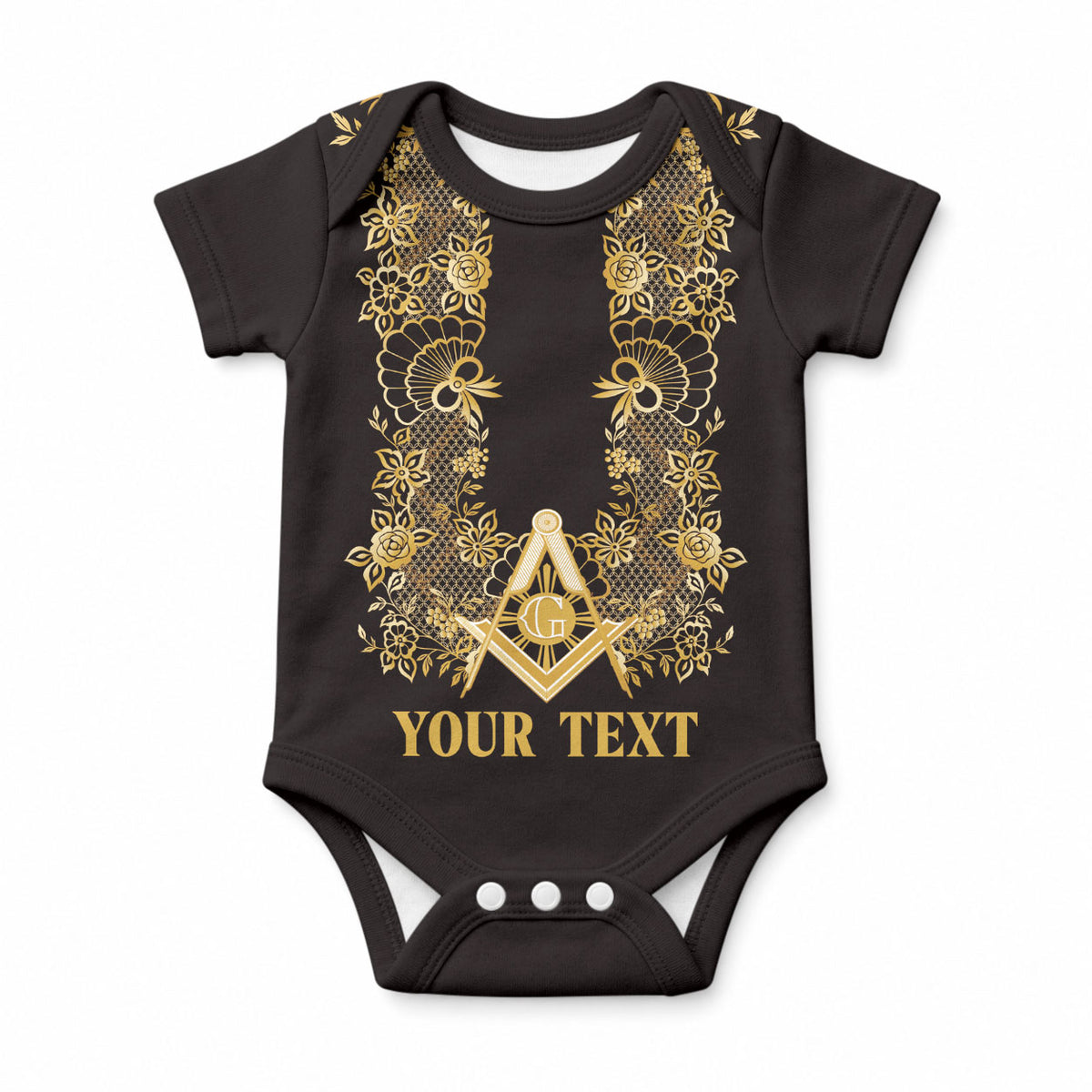 Personalised Filipino Freemasonry Baby Onesie Masonic Barong Tagalog Inspired Ivory White