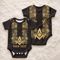 Personalised Filipino Freemasonry Baby Onesie Masonic Barong Tagalog Inspired Ivory White