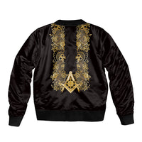 Personalised Filipino Freemasonry Bomber Jacket Masonic Barong Tagalog Inspired Ivory White