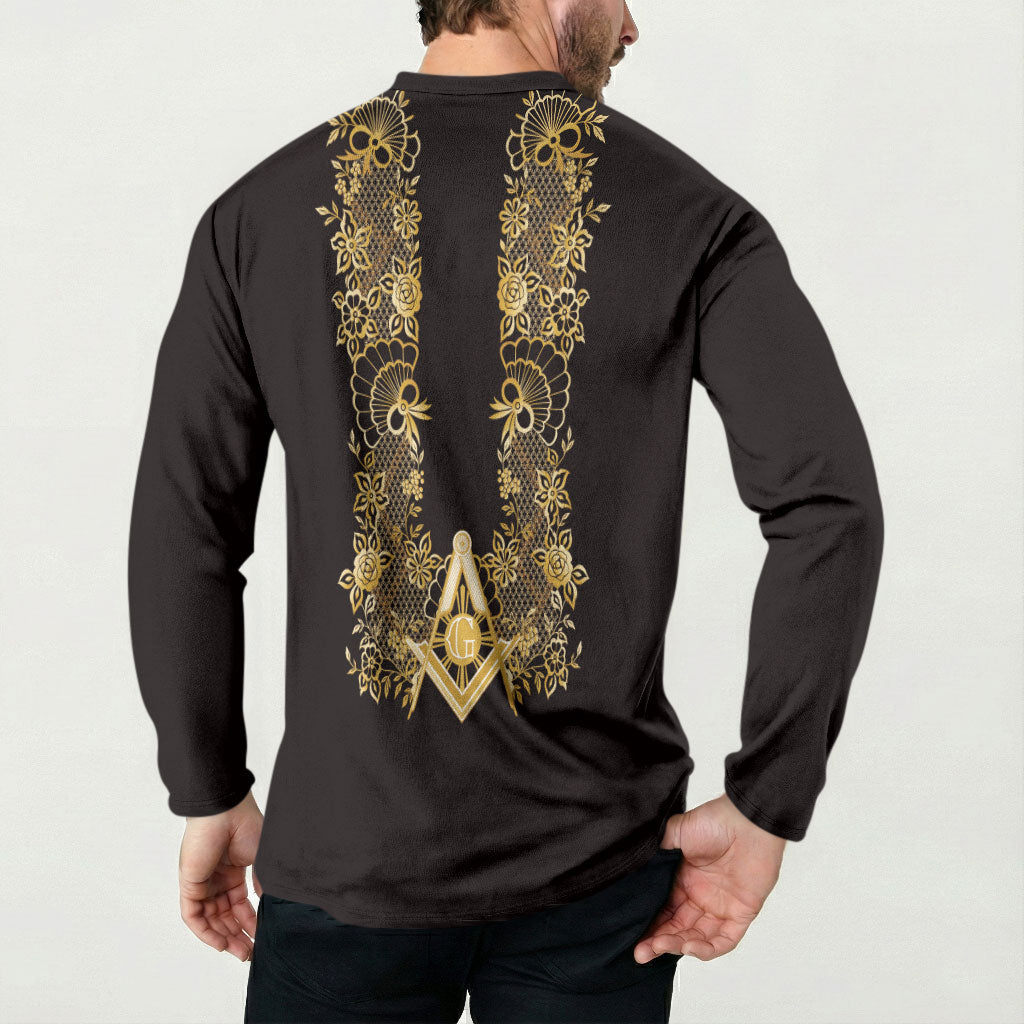 Personalised Filipino Freemasonry Button Sweatshirt Masonic Barong Tagalog Inspired Ivory White
