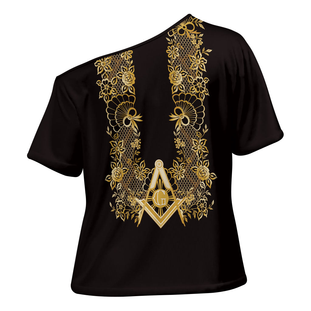Personalised Filipino Freemasonry Cross Shoulder Shirt Masonic Barong Tagalog Inspired Ivory White