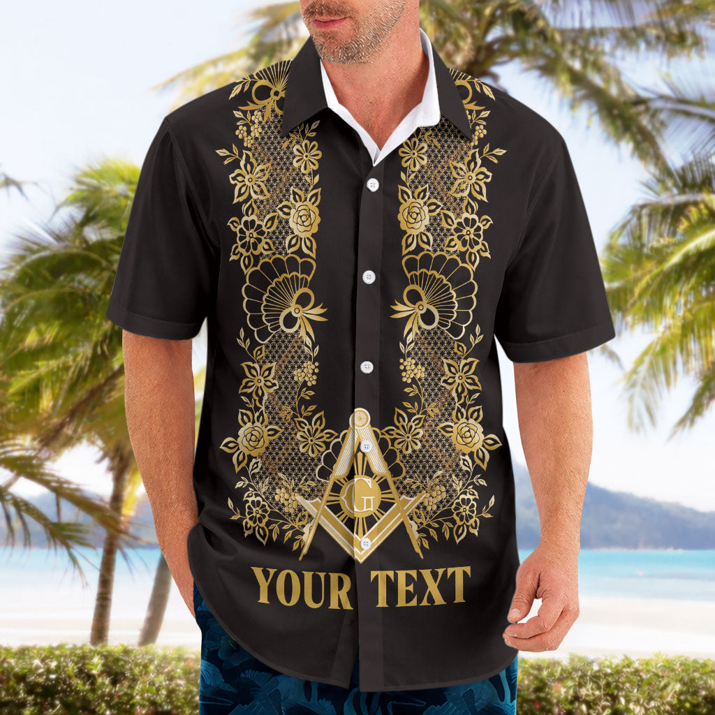 Personalised Filipino Freemasonry Hawaiian Shirt Masonic Barong Tagalog Inspired Ivory White