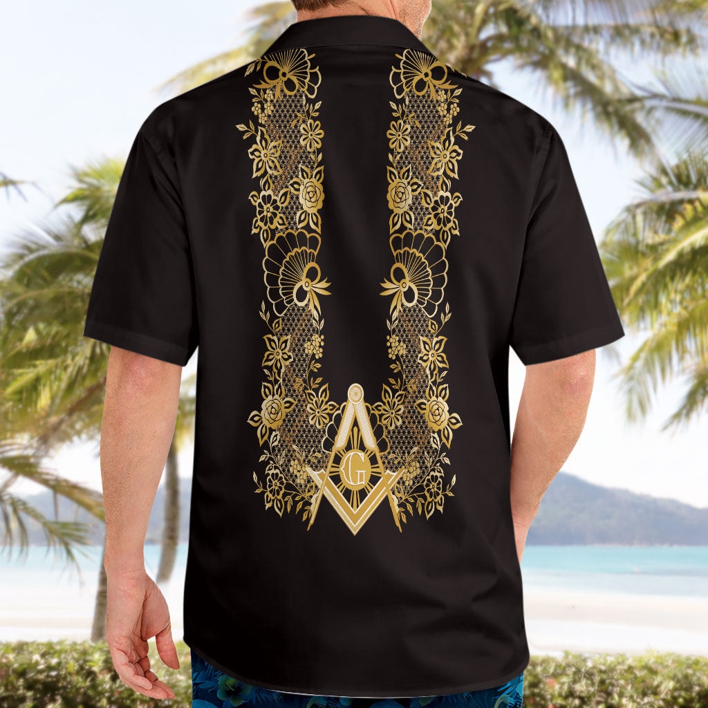 Personalised Filipino Freemasonry Hawaiian Shirt Masonic Barong Tagalog Inspired Ivory White