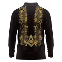 Personalised Filipino Freemasonry Long Sleeve Polo Shirt Masonic Barong Tagalog Inspired Ivory White