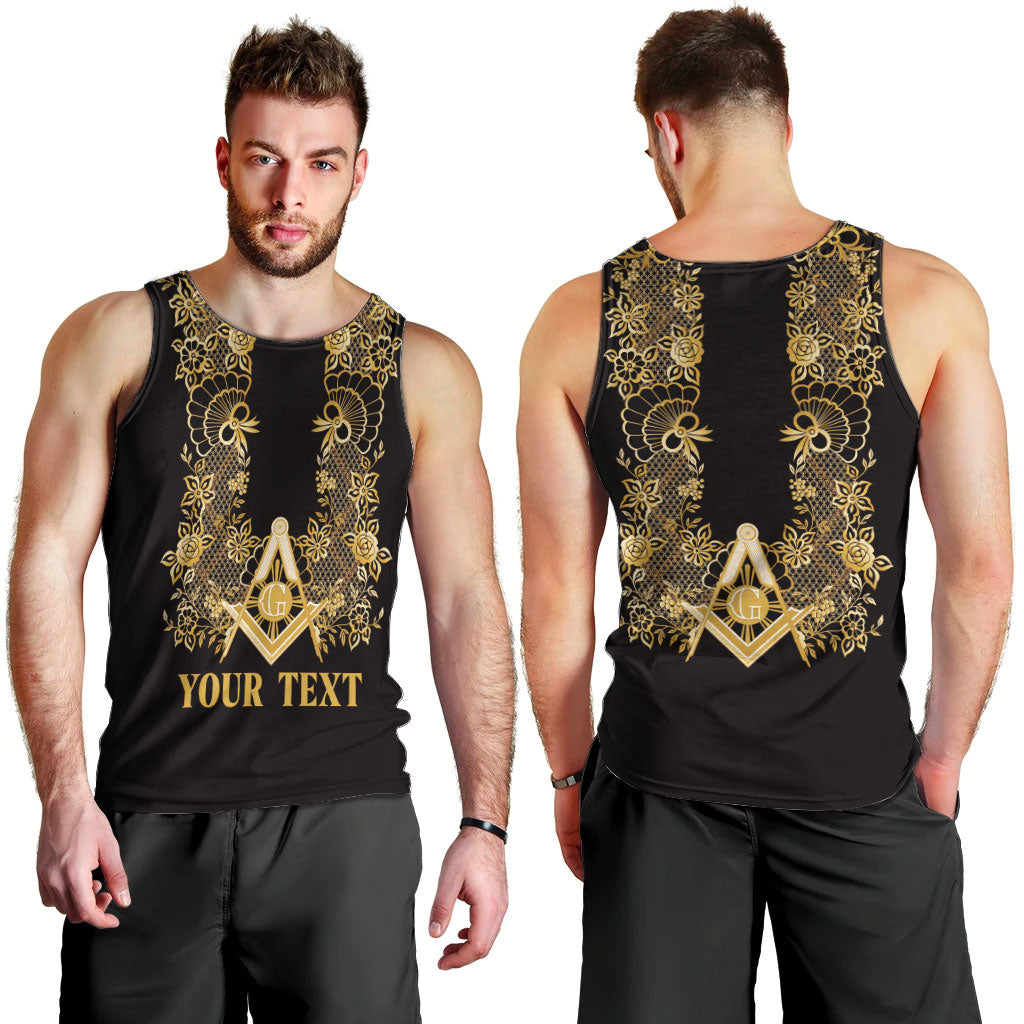 Personalised Filipino Freemasonry Men Tank Top Masonic Barong Tagalog Inspired Ivory White