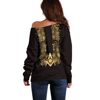 Personalised Filipino Freemasonry Off Shoulder Sweater Masonic Barong Tagalog Inspired Ivory White