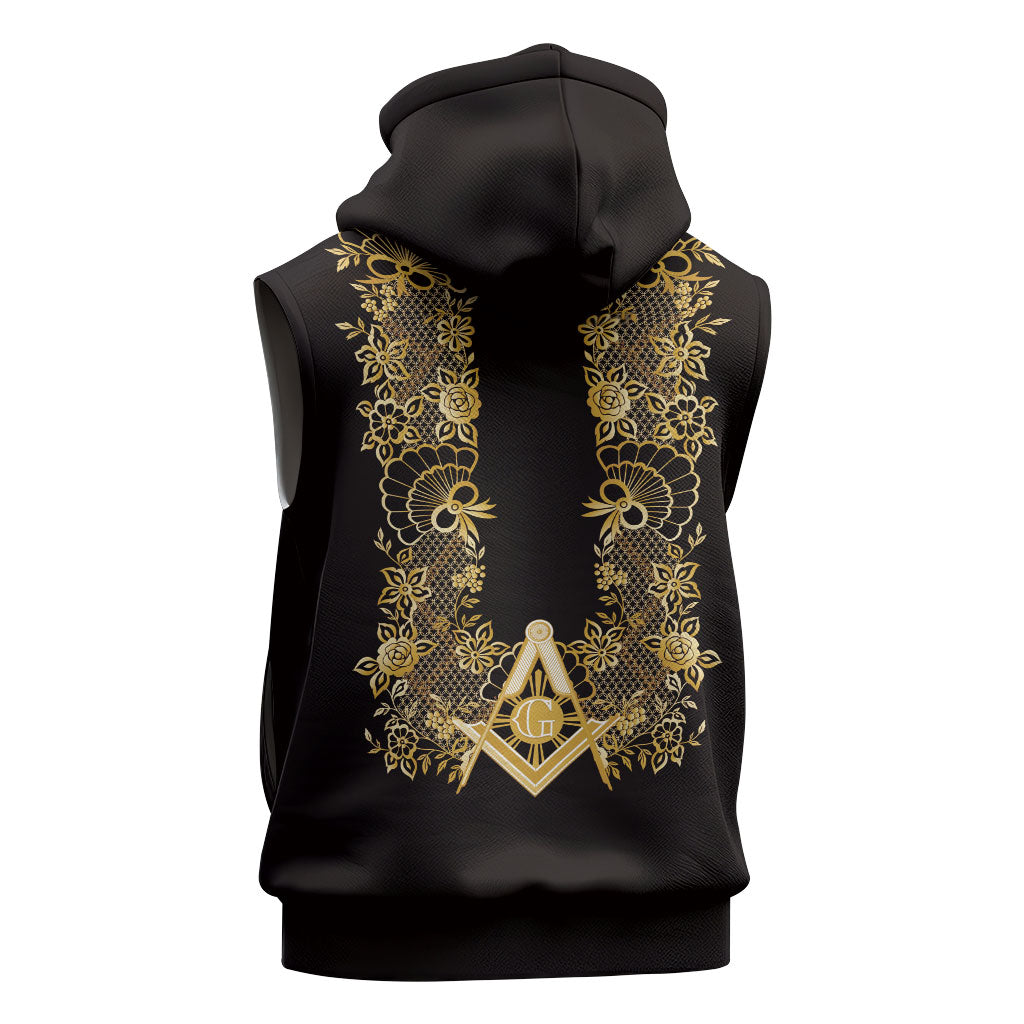 Personalised Filipino Freemasonry Sleeveless Zip Hoodie Masonic Barong Tagalog Inspired Ivory White
