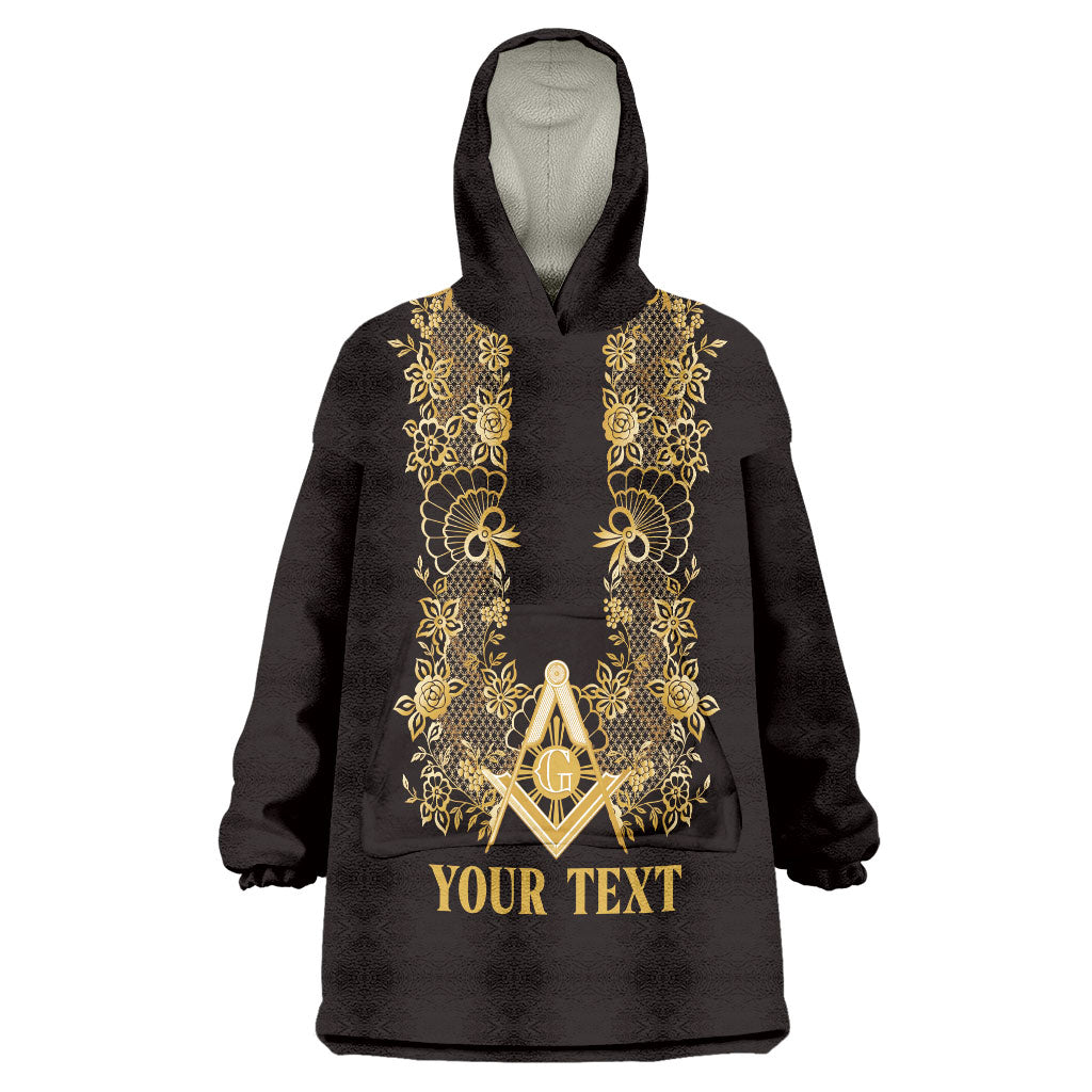 Personalised Filipino Freemasonry Wearable Blanket Hoodie Masonic Barong Tagalog Inspired Ivory White